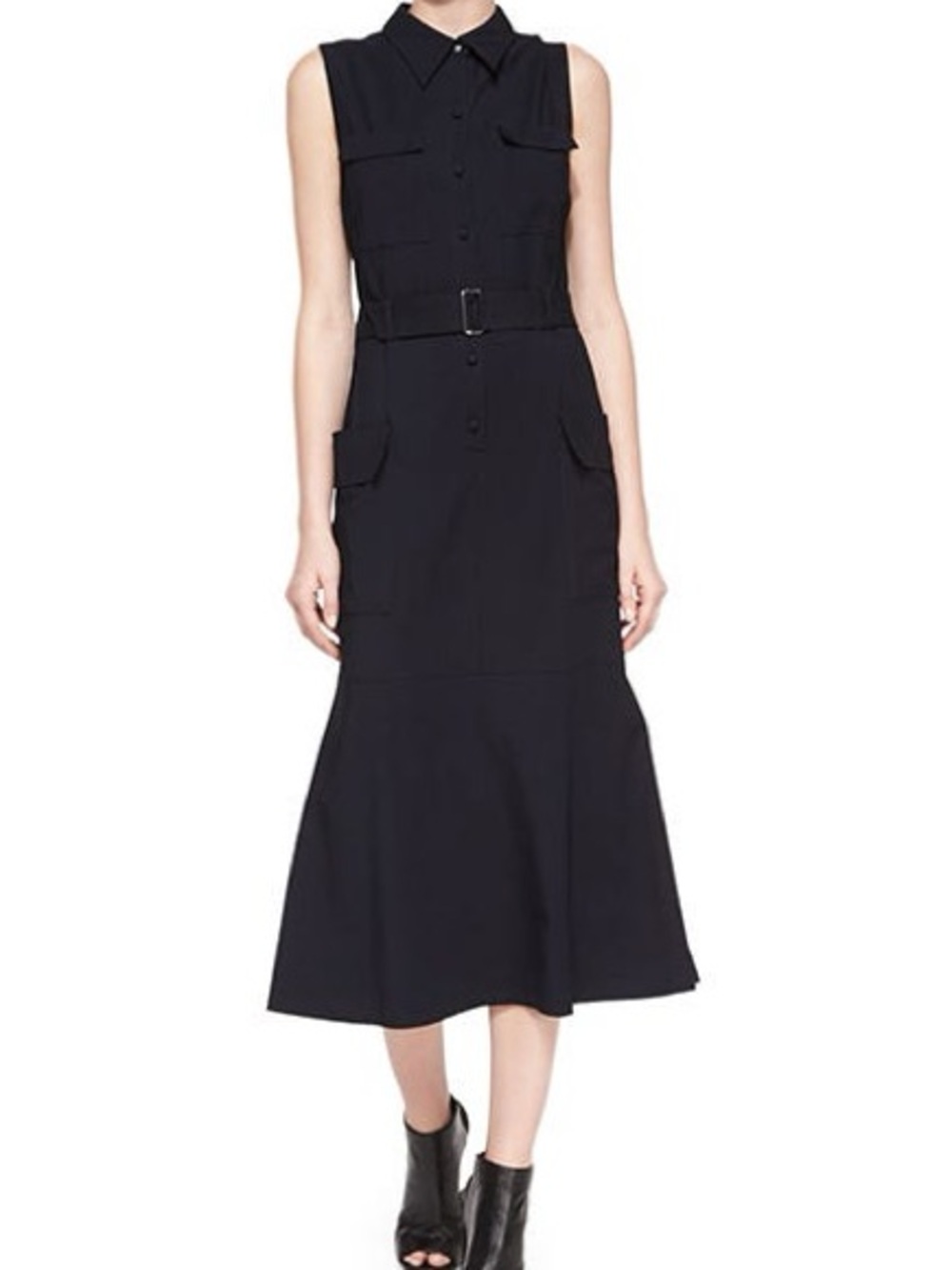 A.L.C. Hayden Sleeveless Belted Midi Dress